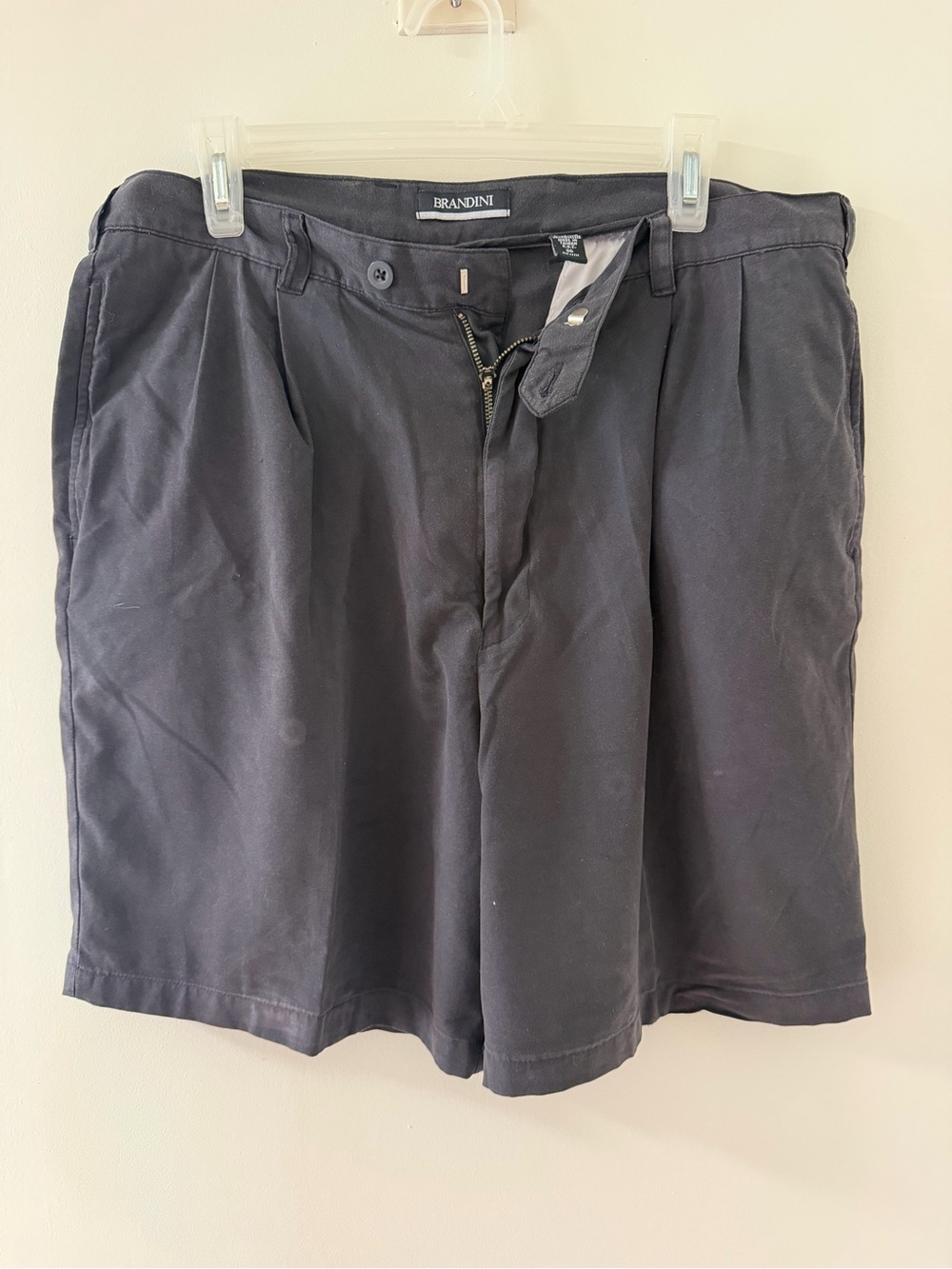 Brandini Men's Dark Blue Flat-Front Shorts
